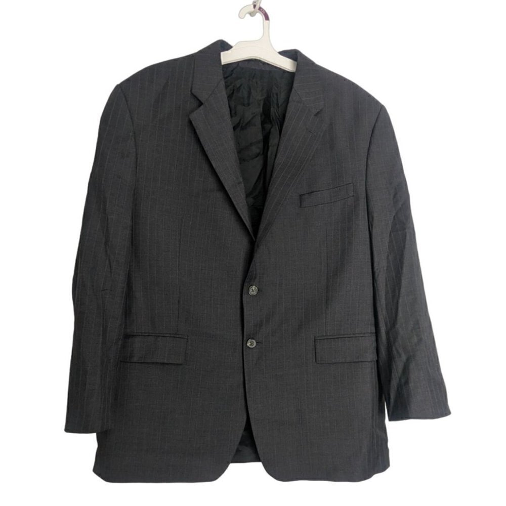 Lauren Ralph Lauren LRL 100% Wool 2 Button Blazer Sport Coat Jacket Grey 46R